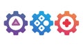 Dynamic Set of Cogwheel Icons for Process & Collaboration, vector design Generative AI Royalty Free Stock Photo