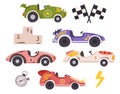 Dynamic Set Of Race Cars, Adorned With Vibrant Colors, Zoom Around The Racing Track With Roaring Engines