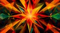 Dynamic, sharp-edged geometric shapes burst with vibrant colors, creating a striking and powerful abstract design Royalty Free Stock Photo