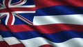 Hawaii State Flag Blowing in the Wind - Illustration Rendered in 3D