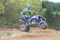 Dynamic shot of quad racer jumping Royalty Free Stock Photo