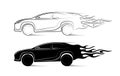 Dynamic silhouette of the car, icon automotive topics