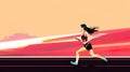 The dynamic silhouette style features a female runner in action.