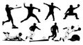 Dynamic silhouettes showcase versatile baseball players in action on the field. Royalty Free Stock Photo
