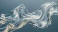 Dynamic Silver Silk Fabric Mid-motion, Luxurious Textile Fluidity Concept generative ai