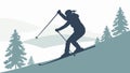 Dynamic Skier in Action on Snowy Mountainside, vector design Generative AI Royalty Free Stock Photo