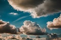 Dynamic sky blue sky above with depth enhancing cloud formations