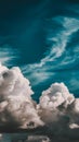 Dynamic sky blue sky above with depth enhancing cloud formations