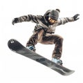 Dynamic Snowboarder in Mid-Air Trick Royalty Free Stock Photo