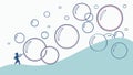 Dynamic Soap Bubbles Floating, Cleaning Concept Vector. vector design Generative AI Royalty Free Stock Photo