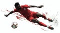 Dynamic Soccer Player Illustration in Action Ve