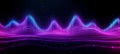 Dynamic Sound Visualization of Cosmic Energy Waves with Brilliant Colors and Dark Depths in Harmony Royalty Free Stock Photo
