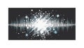 Dynamic Sound Wave Abstract Background with Exploding Light Effect, vector design Generative AI Royalty Free Stock Photo