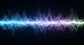 Dynamic sound wave visualization with vibrant colors for audio spectrum analysis Royalty Free Stock Photo