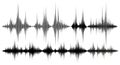 Dynamic Sound Waveforms Set - Abstract Audio Visualization Royalty Free Stock Photo