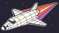 Dynamic Space Shuttle Launch with Rainbow Trail, vector design Generative AI Royalty Free Stock Photo