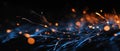 Dynamic spark particle simulation showcasing realistic physics against a black background