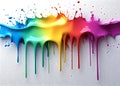 Dynamic spectrum of vibrant dripping paint creating colorful abstract art.