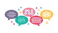 Dynamic Speech Bubbles with Communication Icons, vector design Generative AI Royalty Free Stock Photo
