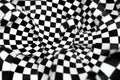 Dynamic Spherical Checkerboard Pattern in Black and White Graphic Design Royalty Free Stock Photo