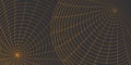 Dynamic Spiral Network Grid - Convergence of Lines, a Complex, Spiraling Circular Concentric Network of Intersecting Brown Lines