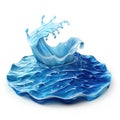 Stunning Blue Water Splash: 3D Render of Ocean Wave Royalty Free Stock Photo