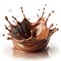 Splash of chocolate isolated on white background Royalty Free Stock Photo