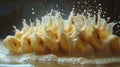 Dynamic Splash of Creamy Banana and Milk with Droplets Royalty Free Stock Photo