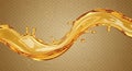 Dynamic splash of golden liquid forming a wavy shape on a textured background wave fluid Royalty Free Stock Photo