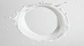 The dynamic splash of milk creating a perfect circular form. AI generated image Royalty Free Stock Photo