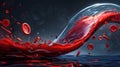 Blood Flow Simulation in a Vessel with Red Blood Cells Streaming Royalty Free Stock Photo