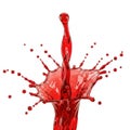 Dynamic splash of rich red liquid isolated on transparent background Royalty Free Stock Photo