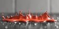 dynamic splash of vibrant orange liquid erupts on a sleek black surface, creating an abstract and energetic display of Royalty Free Stock Photo