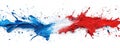 Dynamic splash of vibrant red, blue, and white colors