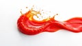 Dynamic splash of vibrant red liquid in motion on a clean white background. Generative AI Royalty Free Stock Photo