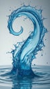 Dynamic splash of water forming a question mark Royalty Free Stock Photo