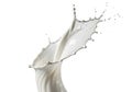 Dynamic splash of white milk against a plain background, creating a sense of freshness and purity Royalty Free Stock Photo