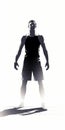 Dynamic Sportman Silhouette: High-contrast Shading And Realistic Rendering