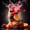 Dynamic Sports Smoothie Blend: Studio-lit Diagonal Arrangement