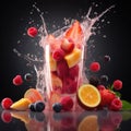 Dynamic Sports Smoothie Blend: Studio-lit Diagonal Arrangement,