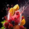 Dynamic Sports Smoothie Blend: Studio-lit Diagonal Arrangement,