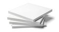 Dynamic Stack of Blank White Paper Reams on White Background Royalty Free Stock Photo