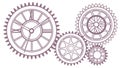 Dynamic stack of gears, symbolizing intricate mechanics and industrial progress, vector design Generative AI Royalty Free Stock Photo