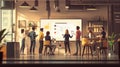 Dynamic Startup Office with Collaborative Team, generative ai