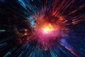 Entering Hyperspace: Blurred Stars Speeding Away, Generative AI Royalty Free Stock Photo