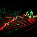 Dynamic Stock Market Graph with Fluctuating Red and Green Lines Generative AI Illustration