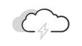 Dynamic Stormy Weather Cloud and Lightning Icon, vector design Generative AI Royalty Free Stock Photo