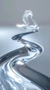 Winding Stream of Liquid Metal on a Gray Background Royalty Free Stock Photo