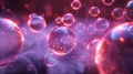A dynamic stream of pulsating orbs each one representing a unique aspect of the conscious experience moving and shifting