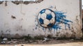 Soccer Fever: Vibrant Graffiti of a Soccer Ball on Urban Wall